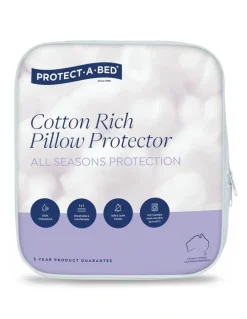 Protect-A-Bed Cotton Rich Quilted Waterproof European Pillow Protector in White