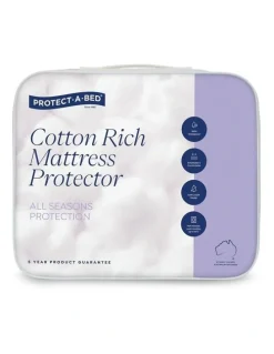Protect-A-Bed Cotton Rich Quilted Waterproof Mattress Protector in White