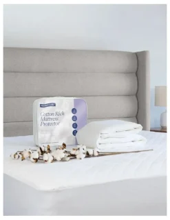 Protect-A-Bed Cotton Rich Quilted Waterproof Mattress Protector in White