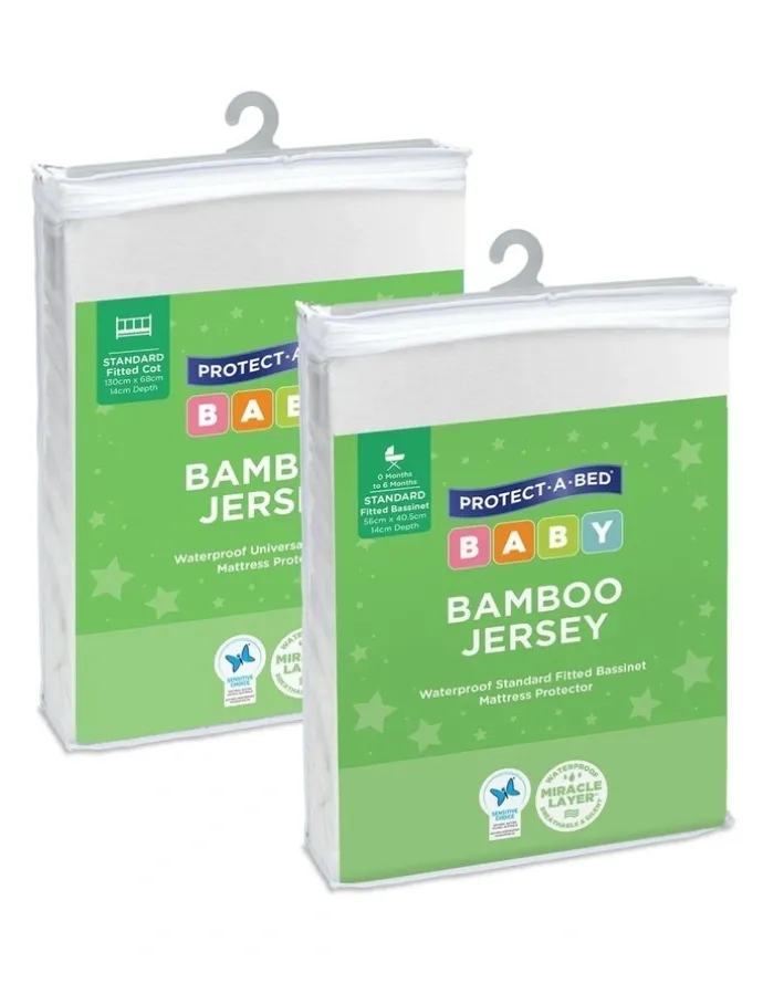 Protect-A-Bed Kids Bamboo Jersey Waterproof Fitted Mattress Protector