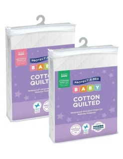 Protect-A-Bed Kids Cotton Quilted Waterproof Fitted Cot Mattress Protector
