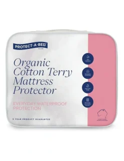 Protect-A-Bed Organic Cotton Terry Waterproof Mattress Protector in White