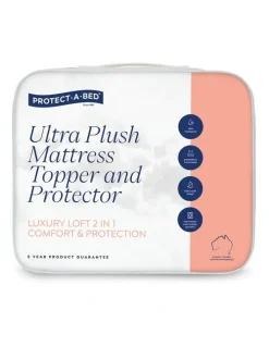 Protect-A-Bed Ultra Plush Waterproof Mattress Topper And Protector in White