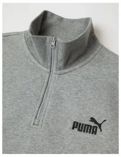 Puma Ess No. 1 Logo Half Zip Sweatshirt in Grey