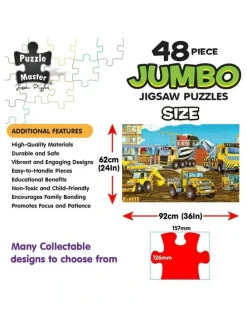 Puzzle Master Jumbo Floor Puzzle Construction Site 48 Piece