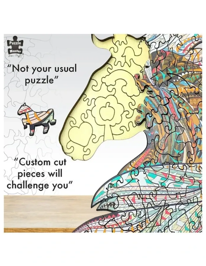 Puzzle Master Wooden Horse Jigsaw Puzzle 124 Piece