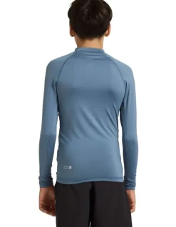 Quiksilver All Time Long Sleeve Rash Vest in China Blue