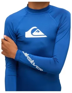 Quiksilver All Time Long Sleeve Rash Vest Monaco in Blue