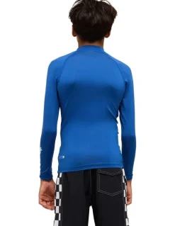 Quiksilver All Time Long Sleeve Rash Vest Monaco in Blue