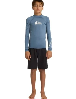 Quiksilver All Time Long Sleeve Rash Vest in Blue