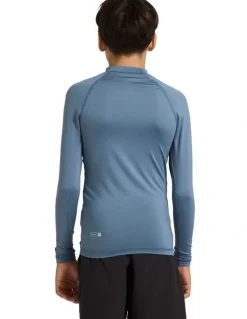 Quiksilver All Time Long Sleeve Rash Vest in Blue