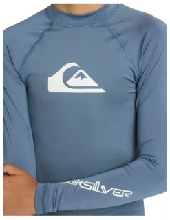 Quiksilver All Time Long Sleeve Rash Vest in Blue