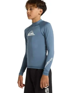 Quiksilver All Time Long Sleeve Rash Vest in Blue