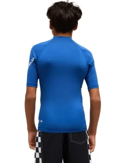 Quiksilver All Time Rash Vest in Monaco in Blue