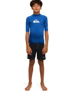 Quiksilver All Time Rash Vest in Monaco in Blue