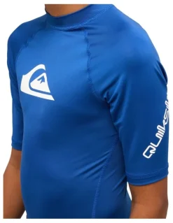 Quiksilver All Time Rash Vest in Monaco in Blue