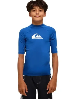 Quiksilver All Time Rash Vest in Monaco in Blue