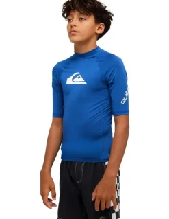 Quiksilver All Time Rash Vest in Monaco in Blue