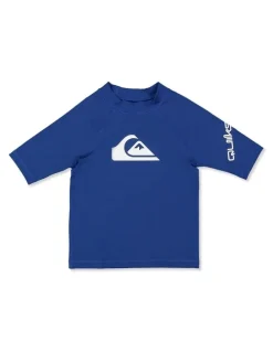 Quiksilver All Time Short Sleeve Rash Vest in Monaco Blue