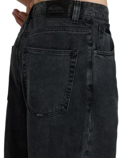 Quiksilver Baggy Denim Pants Black Black Used