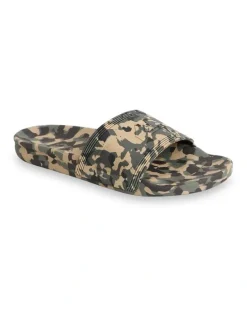 Quiksilver Dockyard Slides in Grn/Camo/Mult