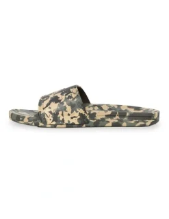 Quiksilver Dockyard Slides in Grn/Camo/Mult