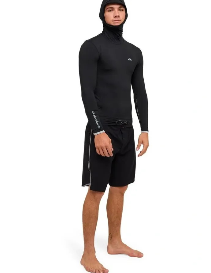 Quiksilver Highline UPF50 Hooded Long Sleeve Rashguard Black