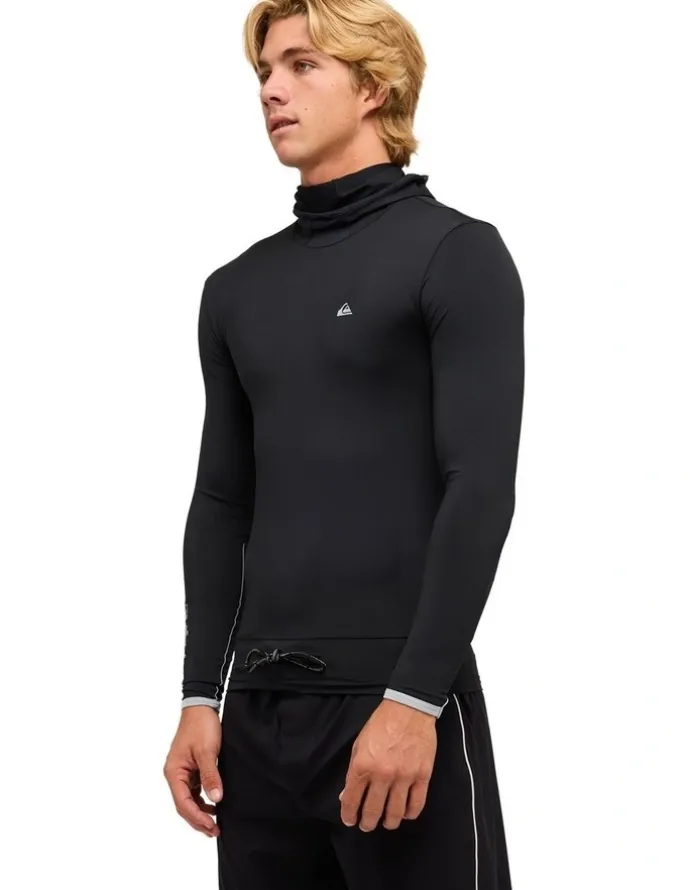Quiksilver Highline UPF50 Hooded Long Sleeve Rashguard Black