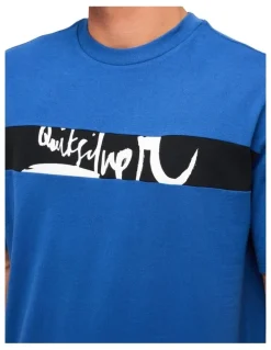 Quiksilver Impaired Panel Oversized T-Shirt In Monaco Blue