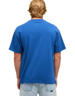 Quiksilver Impaired Panel Oversized T-Shirt In Monaco Blue