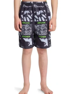 Quiksilver Mercury Volley 17 Inch Swim Shorts in Black Mercury