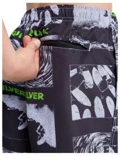 Quiksilver Mercury Volley 17 Inch Swim Shorts in Black Mercury