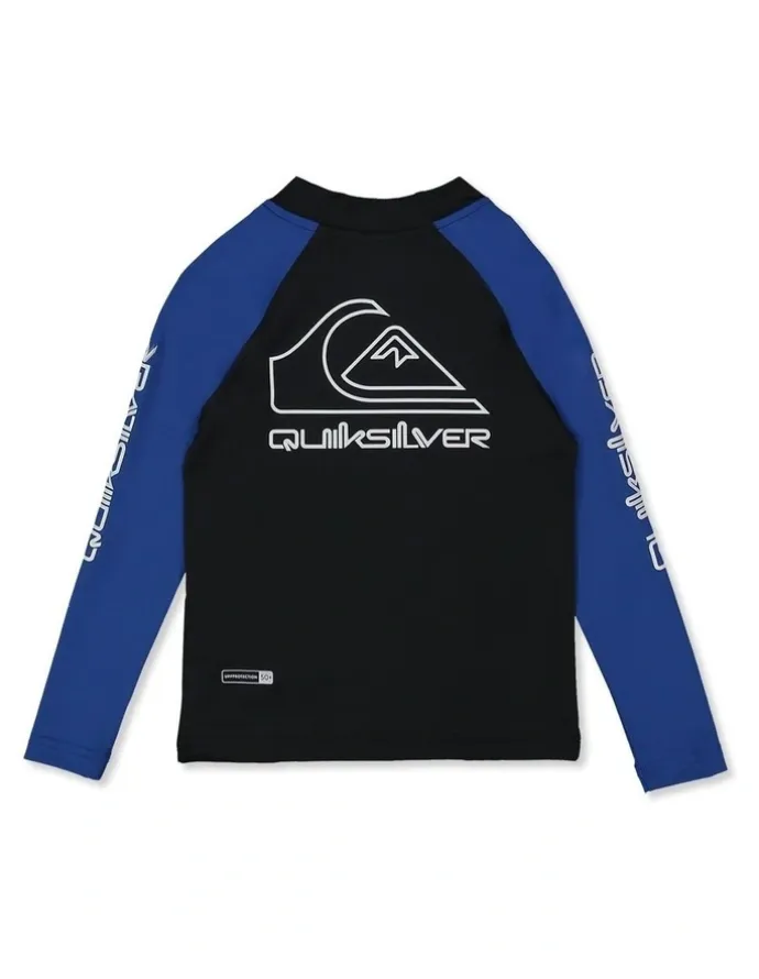 Quiksilver On Tour Long Sleeve Rash Vest in Monaco in Blue