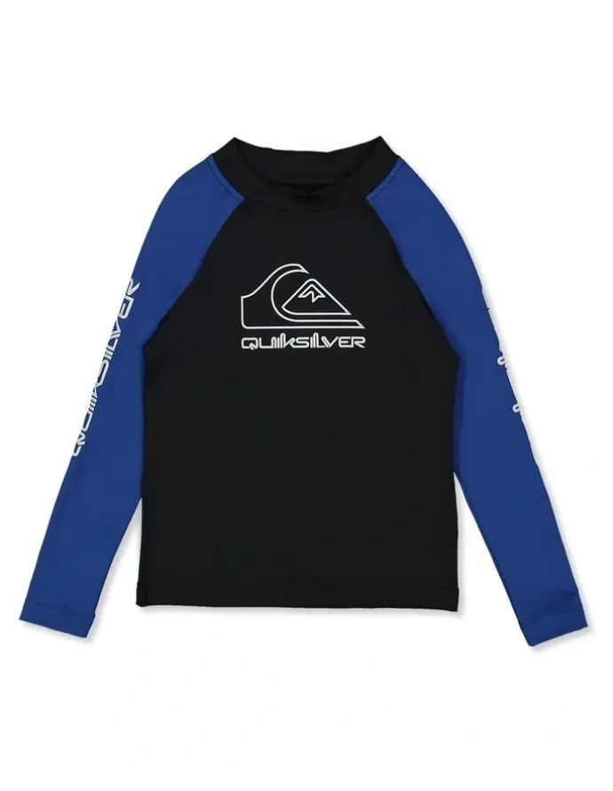 Quiksilver On Tour Long Sleeve Rash Vest in Monaco in Blue