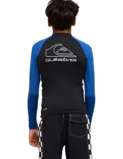 Quiksilver On Tour Long Sleeve Rash Vest in Monaco in Blue