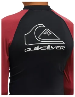 Quiksilver On Tour Long Sleeve Rash Vest in Burnt Russet