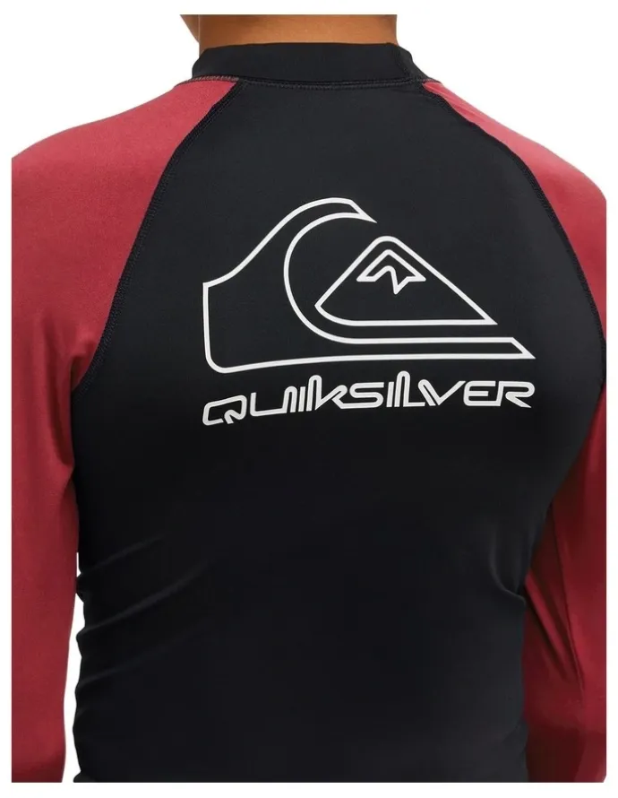 Quiksilver On Tour Long Sleeve Rash Vest in Burnt Russet