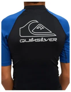 Quiksilver On Tour Short Sleeve Rash Vest in Monaco in Blue