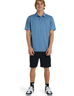 Quiksilver Pacific Polo Short Sleeve Shirt Coronet Blue