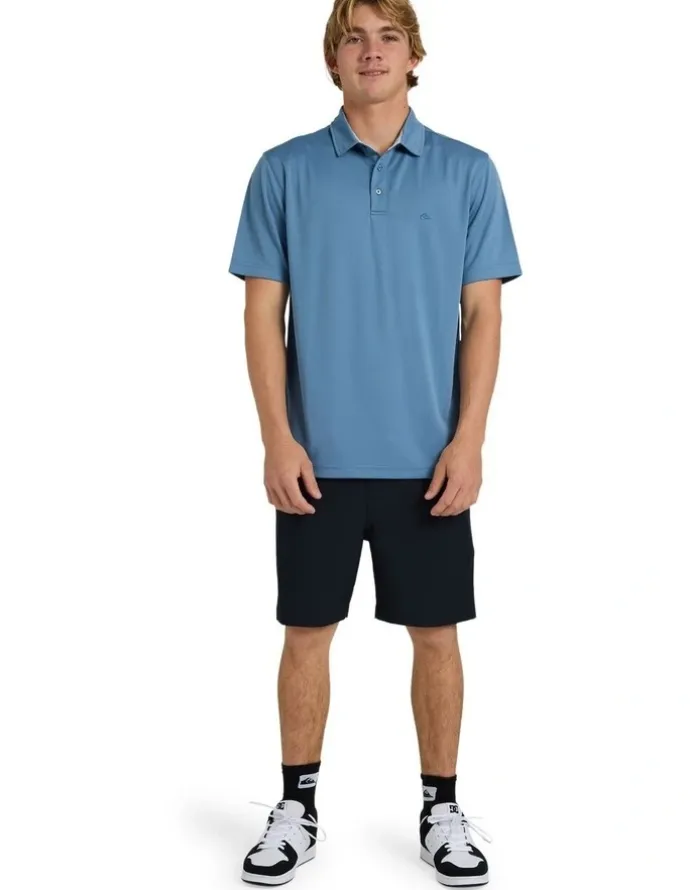 Quiksilver Pacific Polo Short Sleeve Shirt Coronet Blue