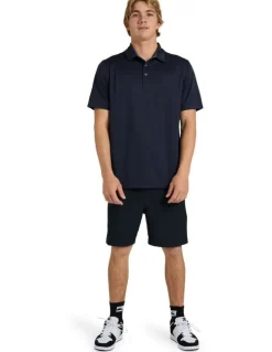 Quiksilver Pacific Polo Short Sleeve Shirt Dark Navy