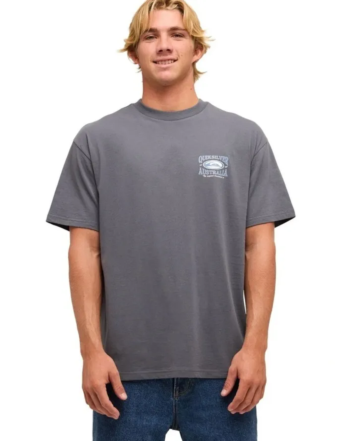 Quiksilver Retro Lock Up T-Shirt In Iron Gate