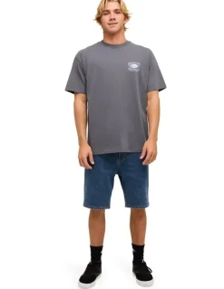 Quiksilver Retro Lock Up T-Shirt In Iron Gate