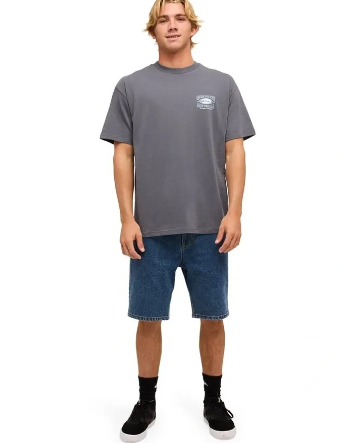Quiksilver Retro Lock Up T-Shirt In Iron Gate