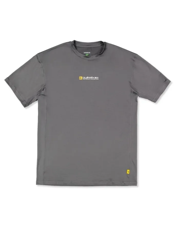 Quiksilver Sea Grass UV Short Sleeve Rashguard In Iron Gate