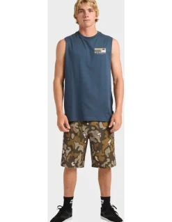 Quiksilver Stacked Horizon Muscle in Blue
