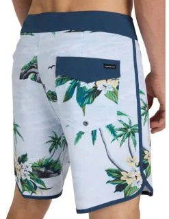 Quiksilver Surfsilk Scallop 18 Boardshorts In Sky Way Island Breeze
