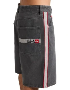 Quiksilver System Denim Shorts In Dark Smoke