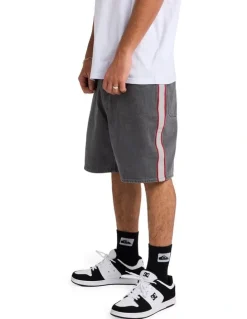 Quiksilver System Denim Shorts In Dark Smoke