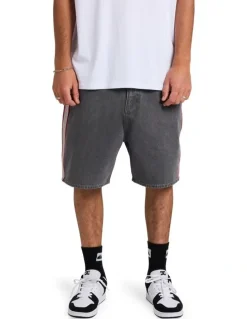 Quiksilver System Denim Shorts In Dark Smoke
